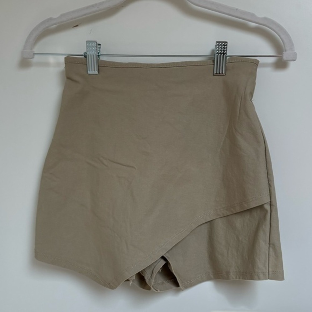 American Threads Khaki Wrap Mini Skort